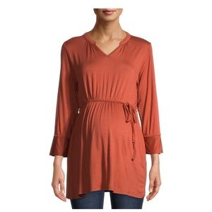Oh! Mamma Plus Maternity Shirt Brick Red 3XL